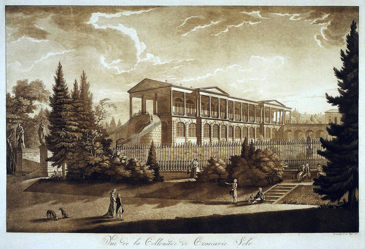 Veduta della Galleria Cameron a Tsarskoe Selo da Johann Christoph Mayr