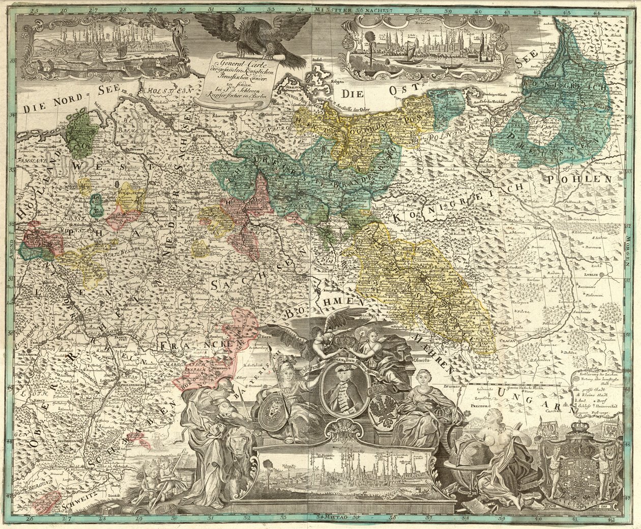 Carta generale di tutti i territori reali prussiani da Johann David Schleuen