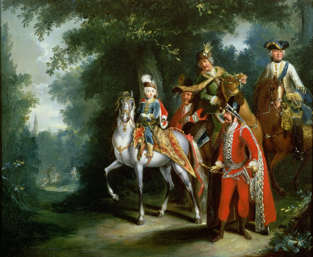 Giuseppe II, imperatore di Germania (1741-90) che impara a cavalcare all