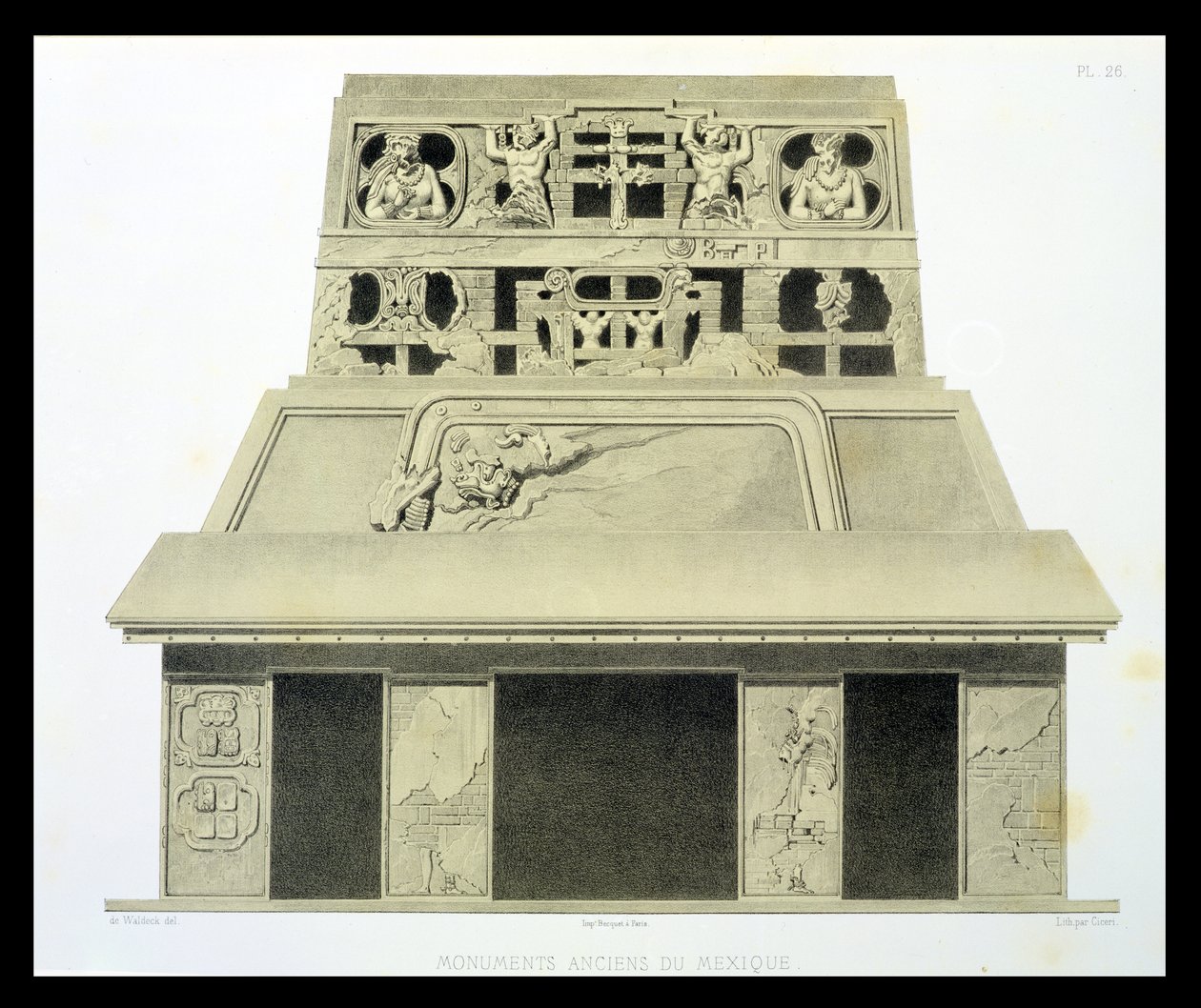 Facciata del Tempio del Sole, Palenque, tavola 26 da 