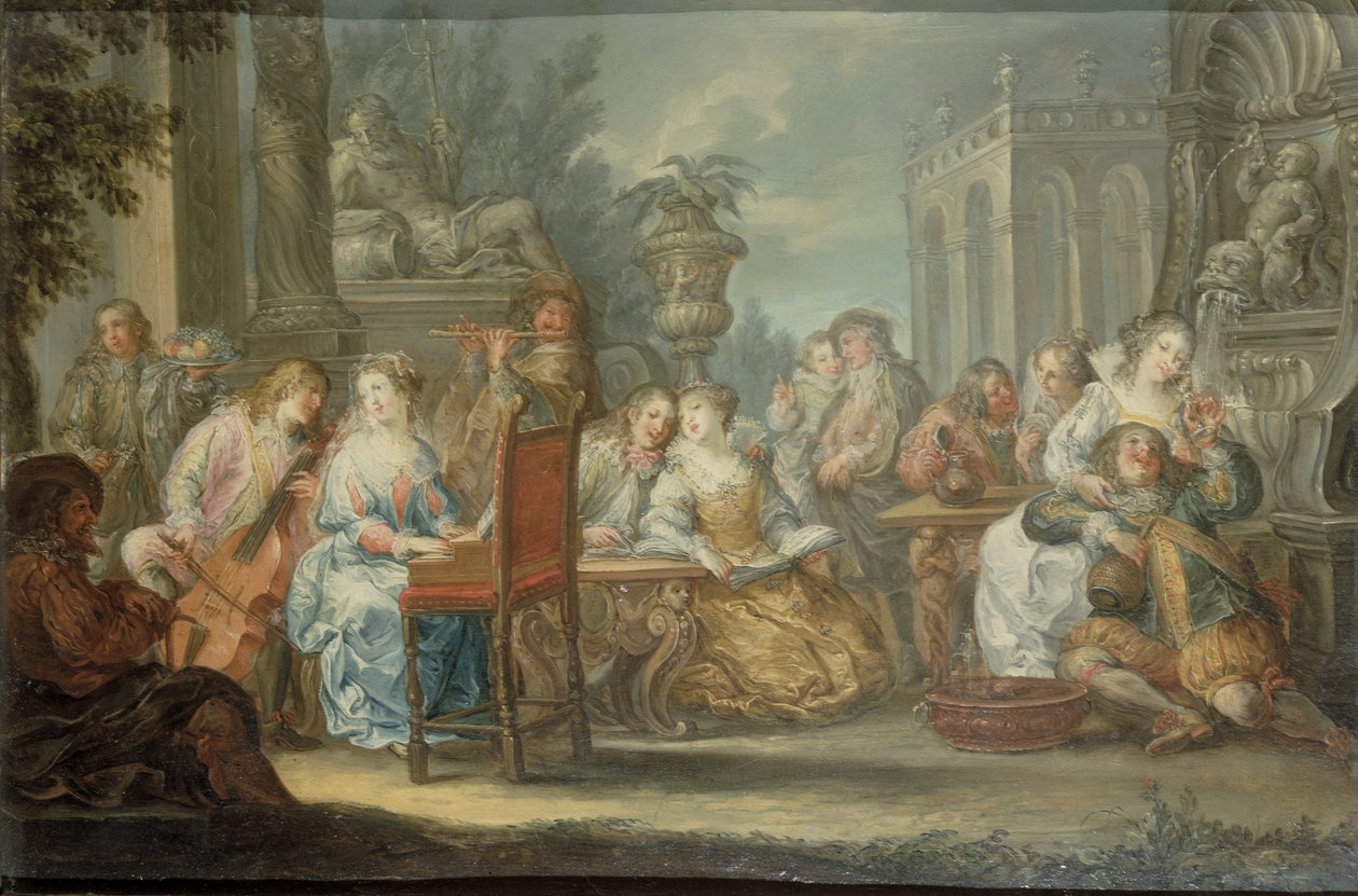 Festa campestre (uno di una coppia) da Johann Georg Platzer