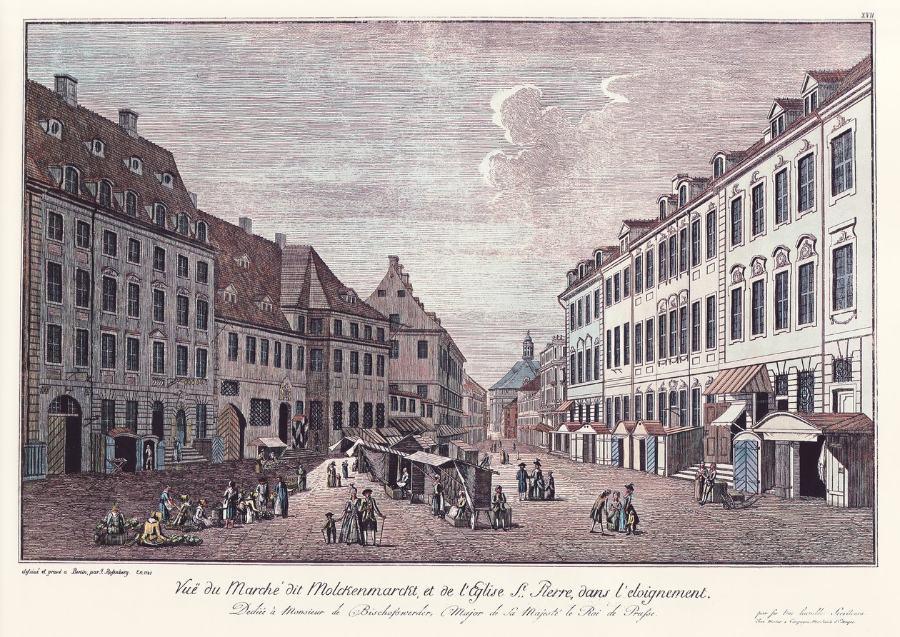Veduta del Molkenmarkt nella vecchia Berlino da Johann Georg Rosenberg