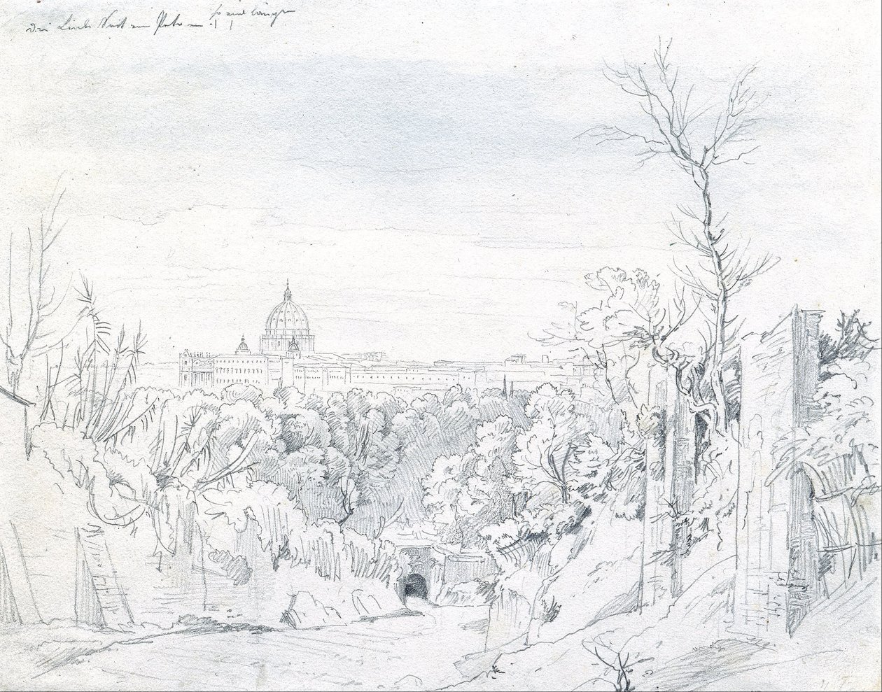 Vista della Basilica di San Pietro a Roma da Johann Georg von Dillis