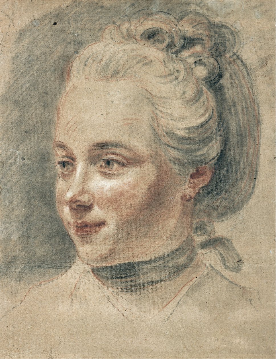 Vista di tre quarti della testa di una ragazza, girata a sinistra da Johann Heinrich Wilhelm Tischbein