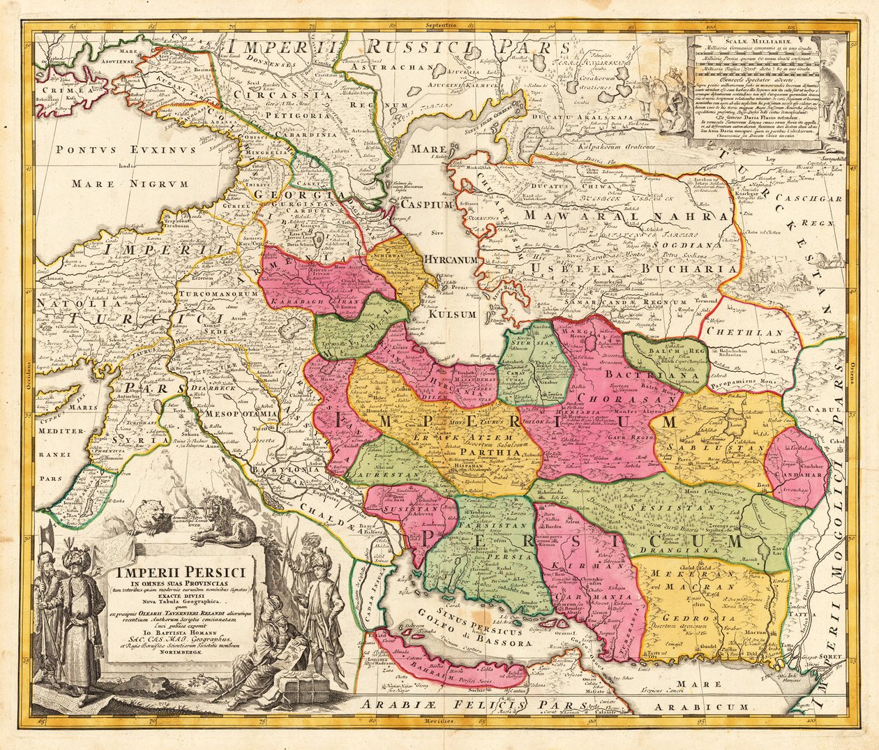 Mappa della Persia da Johann Baptista Homann