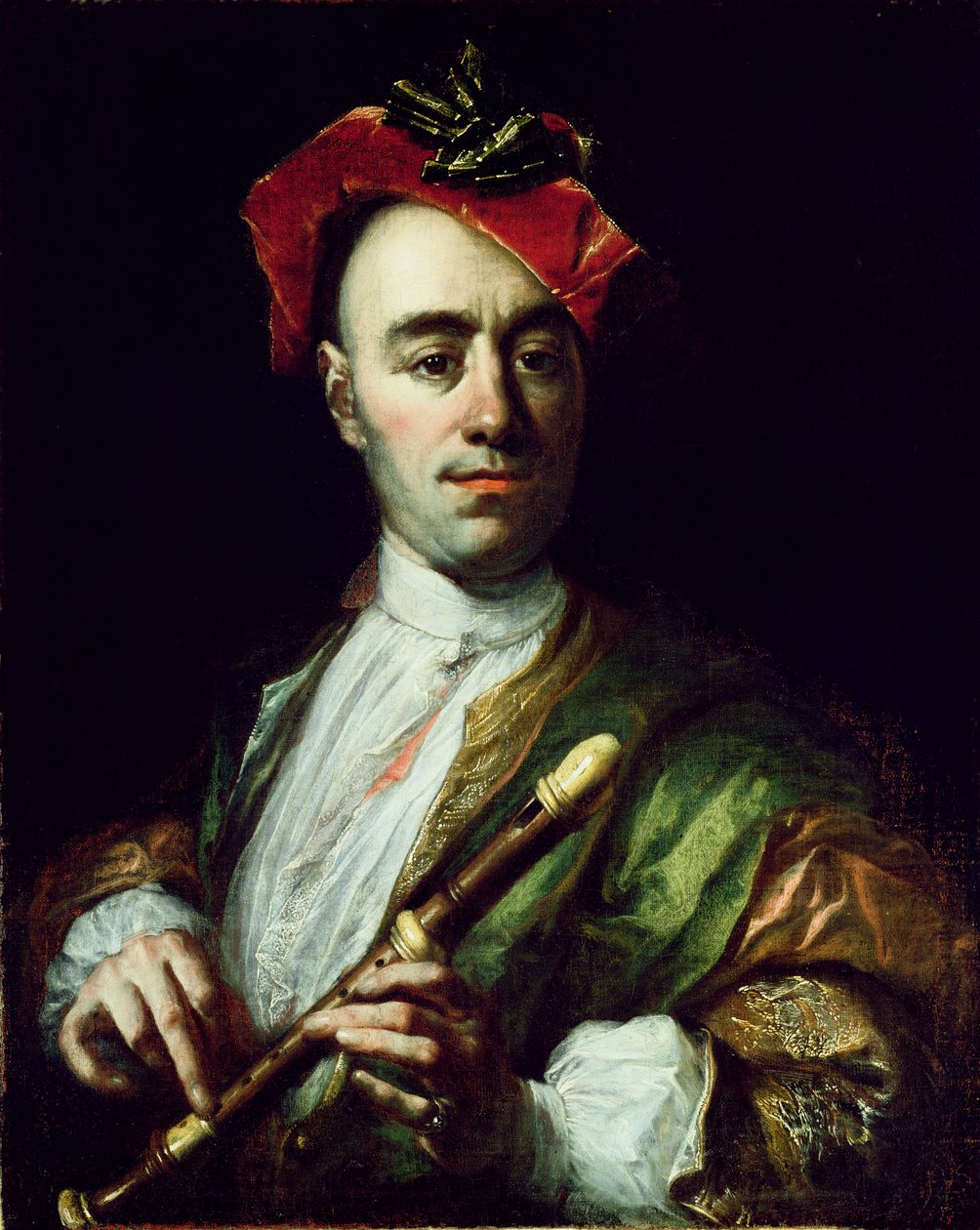 Ritratto di un Suonatore di Flauto Dolce da Johann Kupetzky