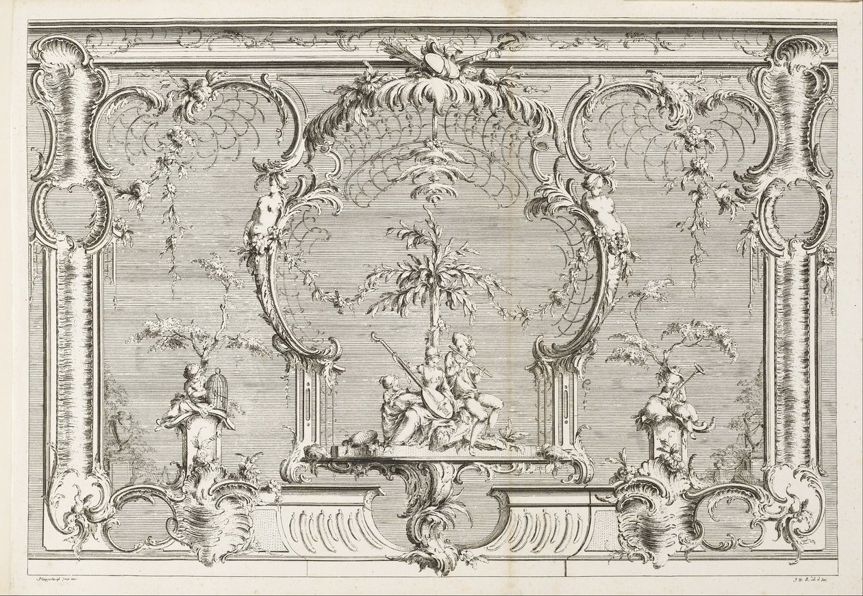 Progetto per un paravento da Johann Michael Hoppenhaupt