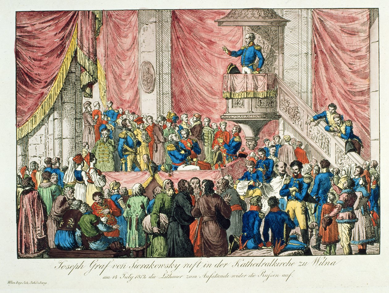 Il generale Sierakowski chiama alla rivolta lituana, 1812 da Johann Nepomuk Schonberg