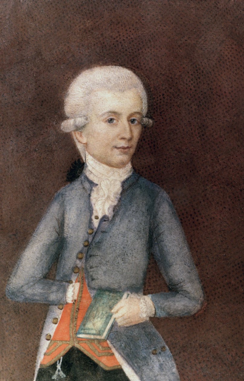 Wolfgang Amadeus Mozart, c.1780 da Johann Nepomuk della Croce