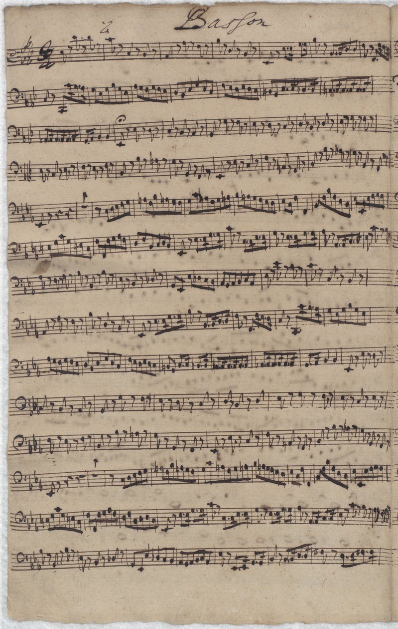 La parte del fagotto per la Cantata BWV 140 da Johann Sebastian Bach