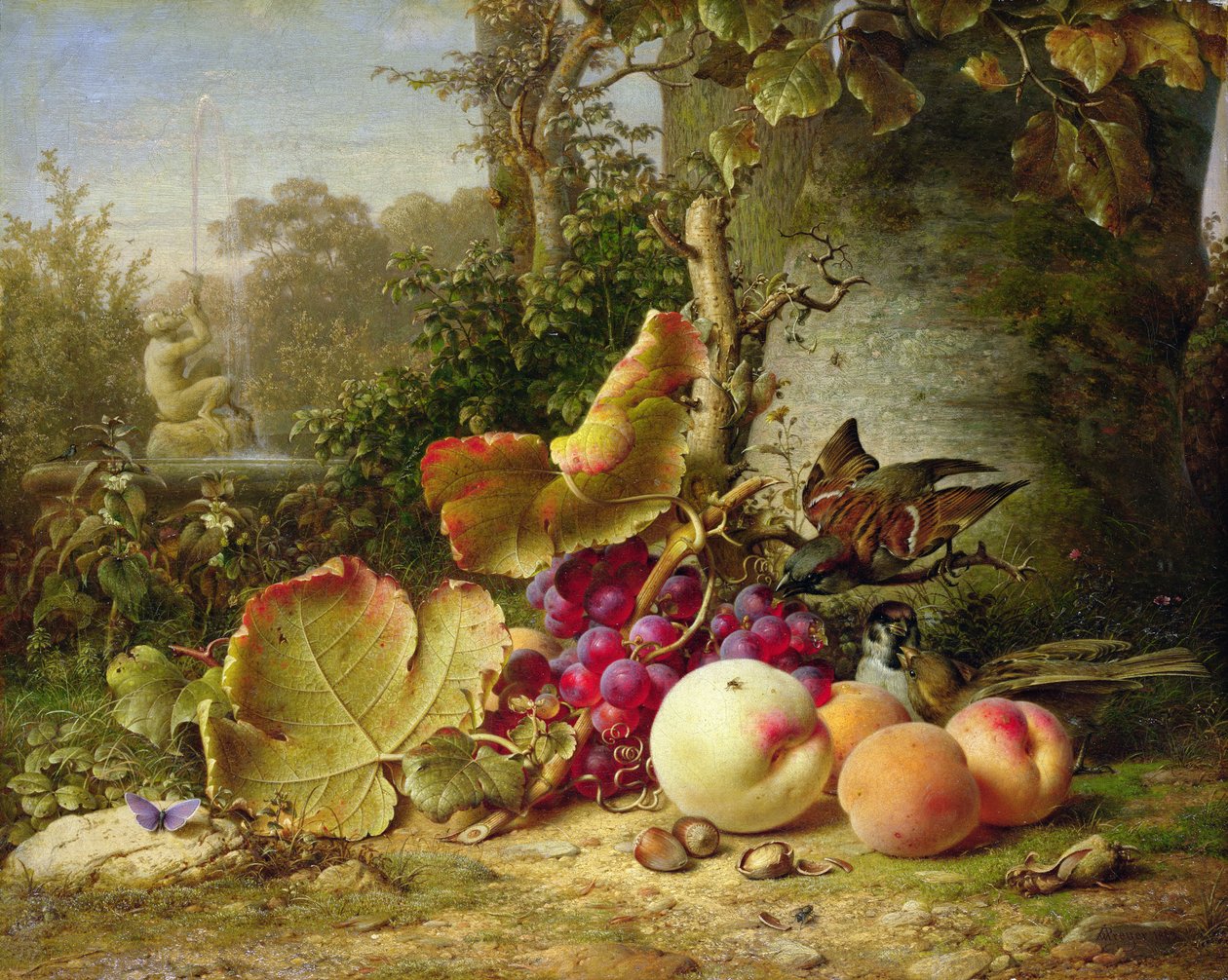 Frutta e Passeri, 1863 da Johann Wilhelm Preyer
