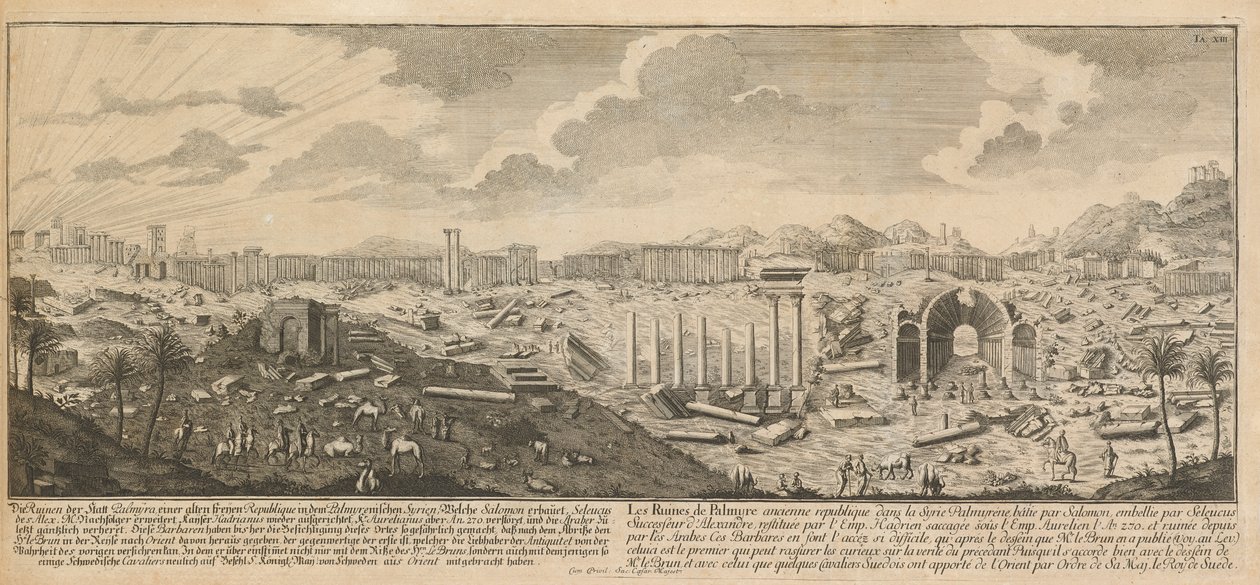 Rovine di Palmira, antica città della Siria da Johann Adam Delsenbach