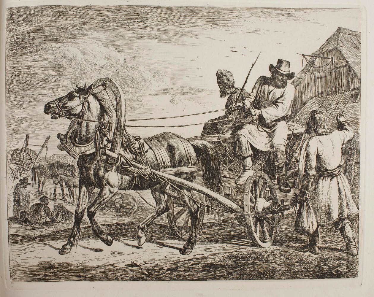 Un carro contadino russo da Johann Adam Klein