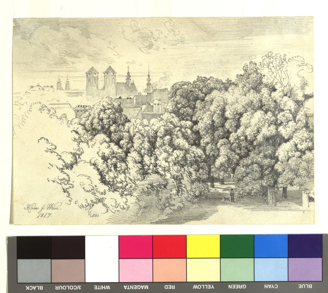 Veduta dal mio precedente appartamento nel giardino del conte Chotek a Josefstadt, Vienna da Johann Adam Klein