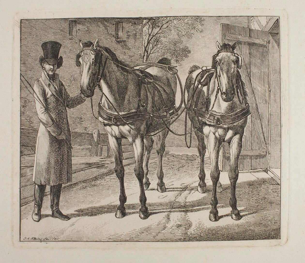 Cavalli da carrozza con finimenti da Johann Adam Klein