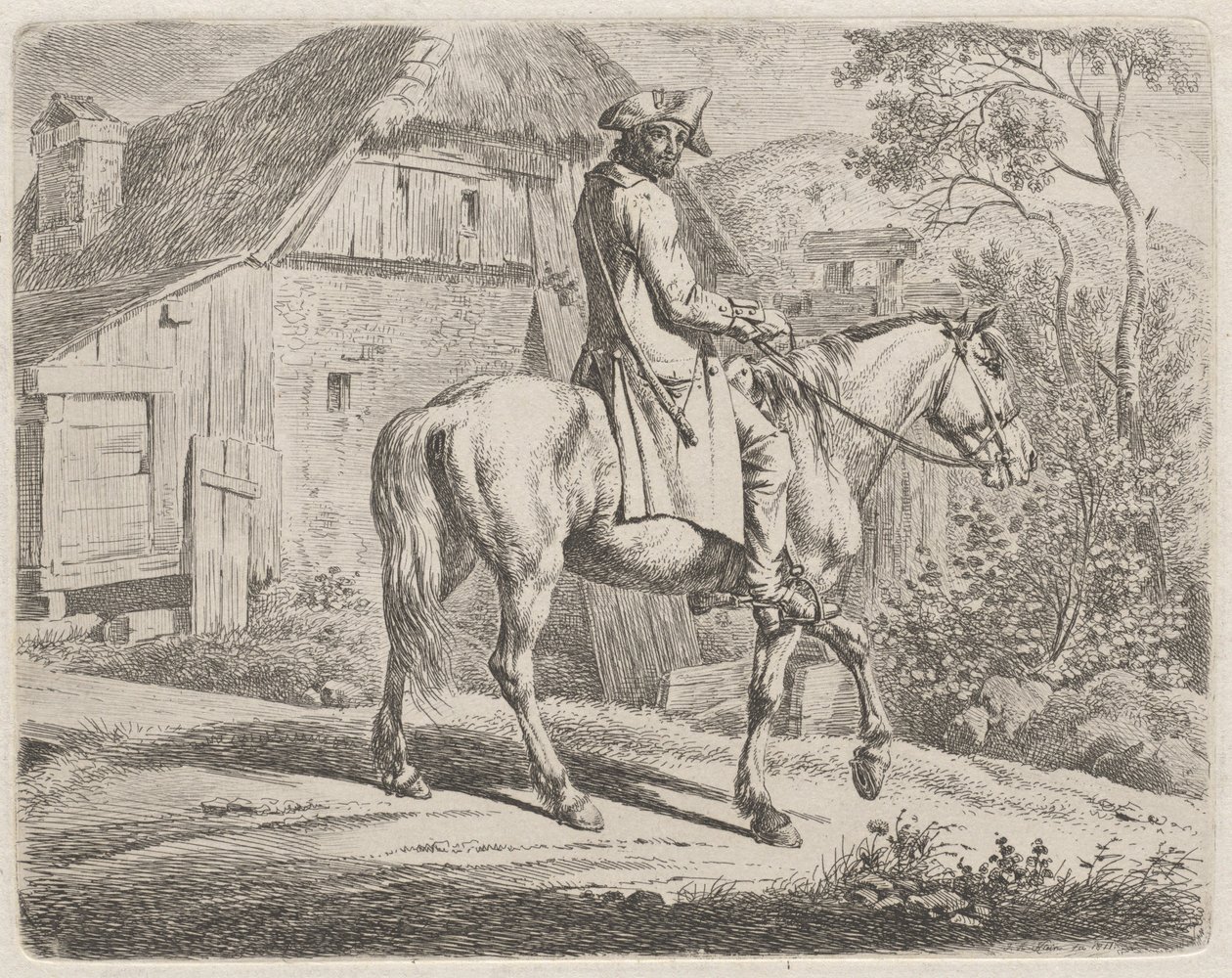 Mercante di bestiame a cavallo da Johann Adam Klein