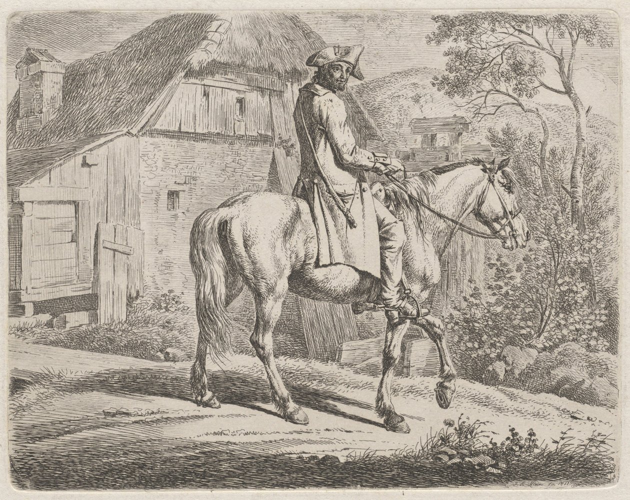 Commerciante di bestiame a cavallo da Johann Adam Klein