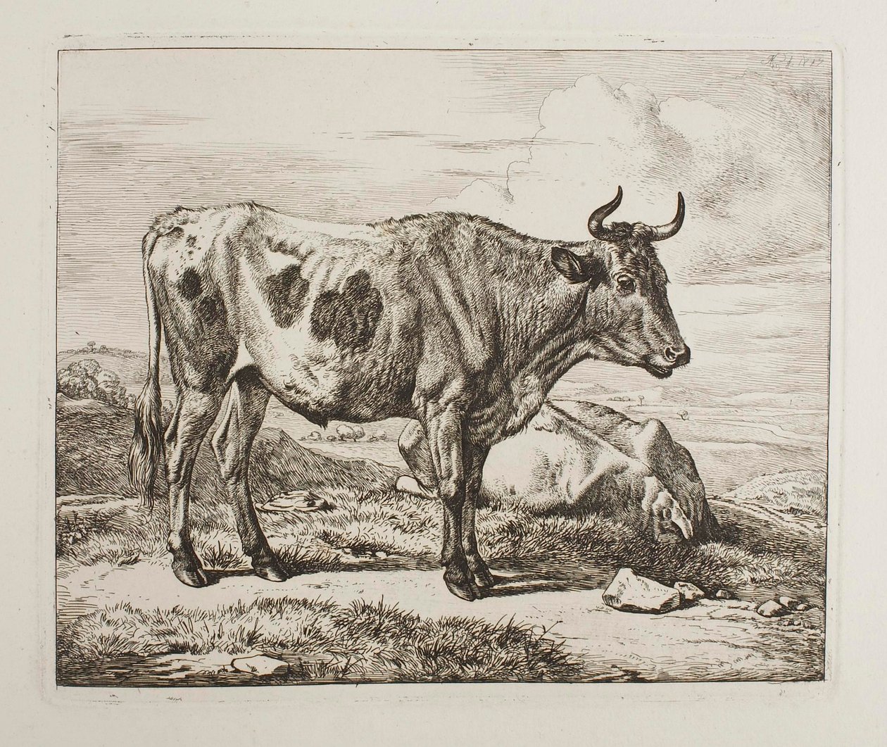 Bestiame nel campo da Johann Adam Klein
