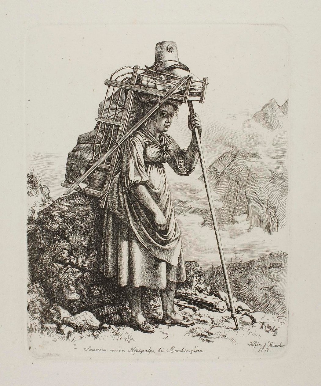 Lattaria presso un “Saeter” della Königsalpe da Johann Adam Klein