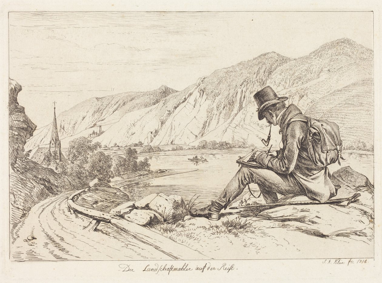 Il pittore paesaggista in viaggio (The Landscape Painter on Tour) da Johann Adam Klein