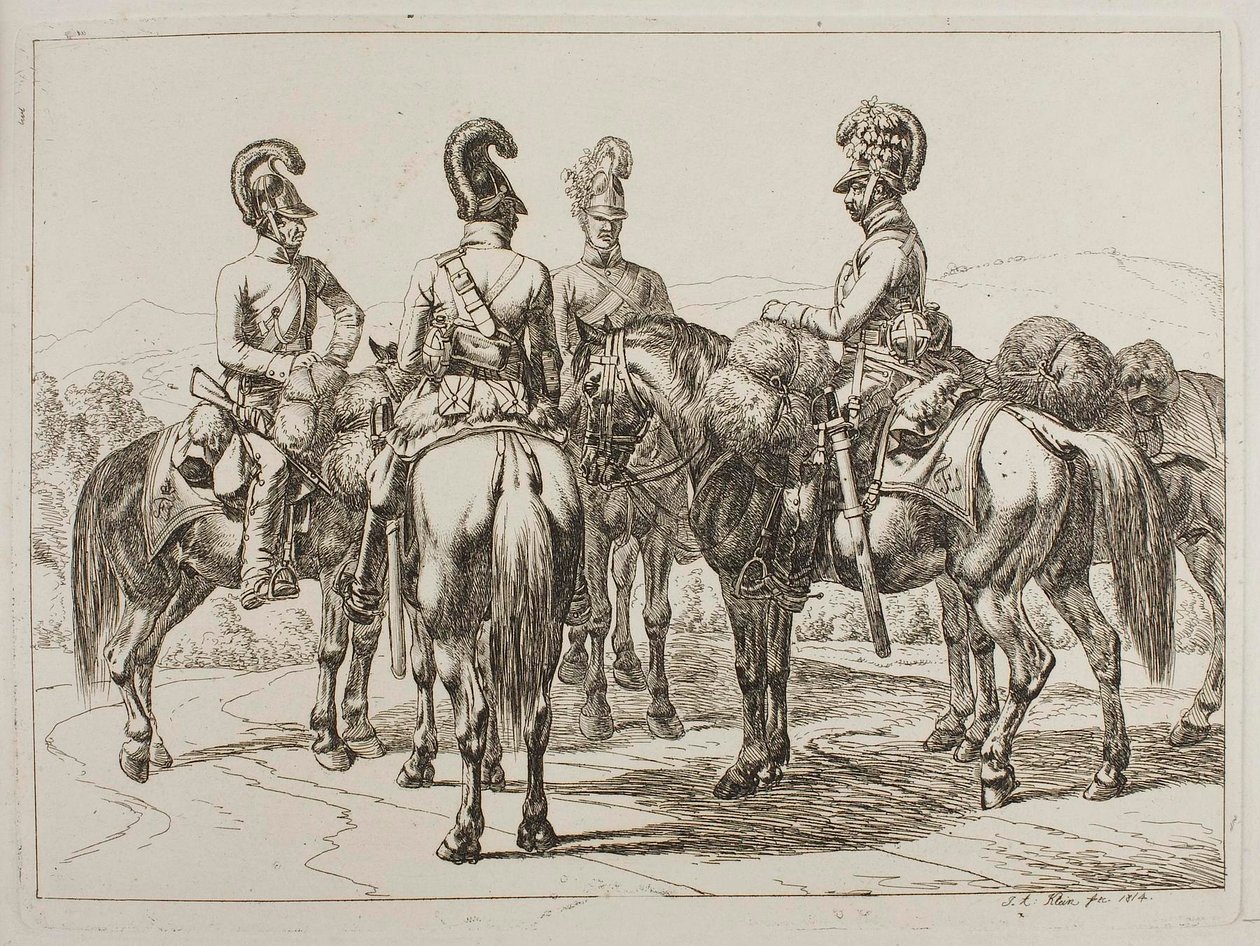 Dragoni a cavallo da Johann Adam Klein