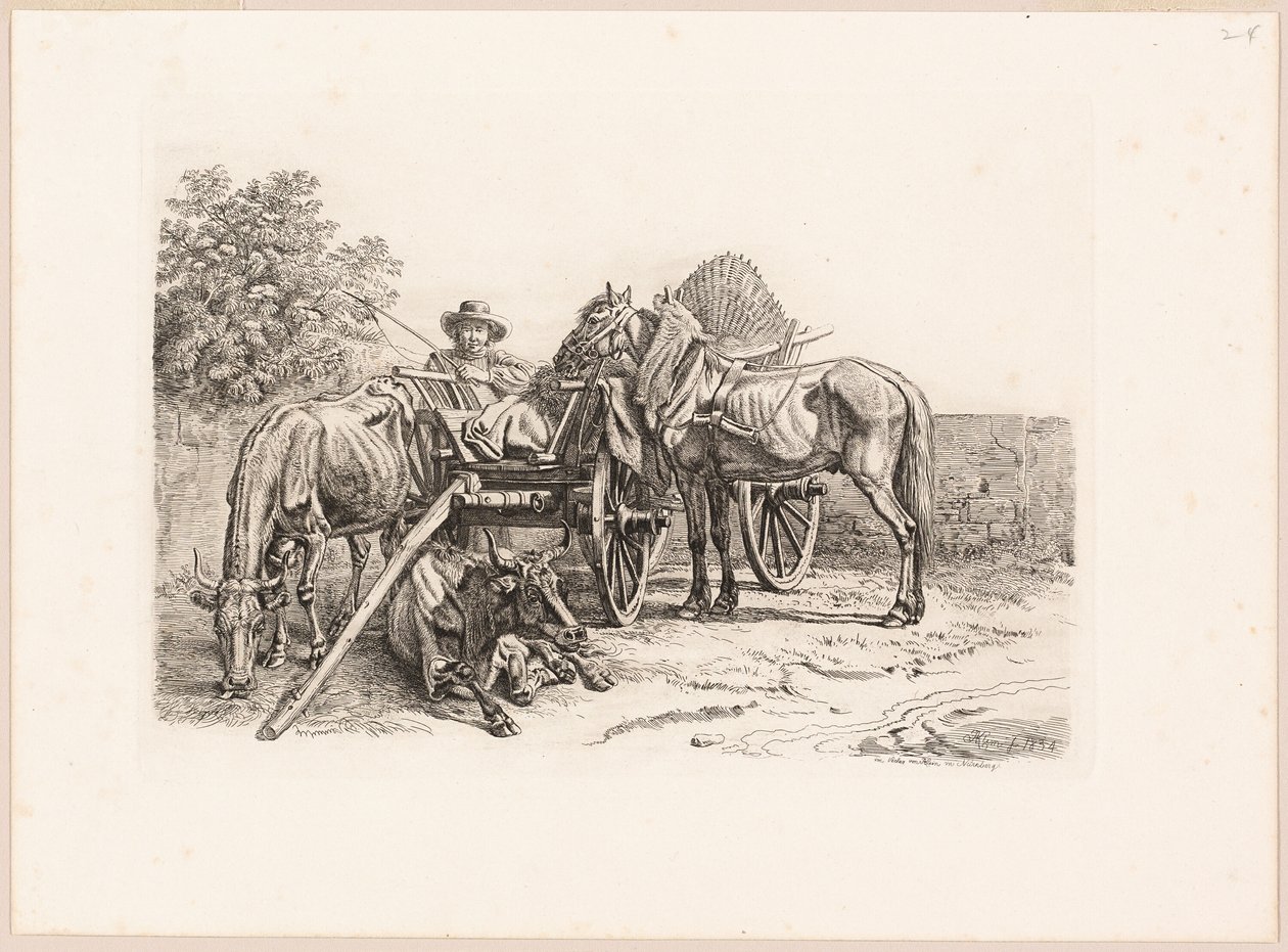Contadino e il suo carro da Johann Adam Klein