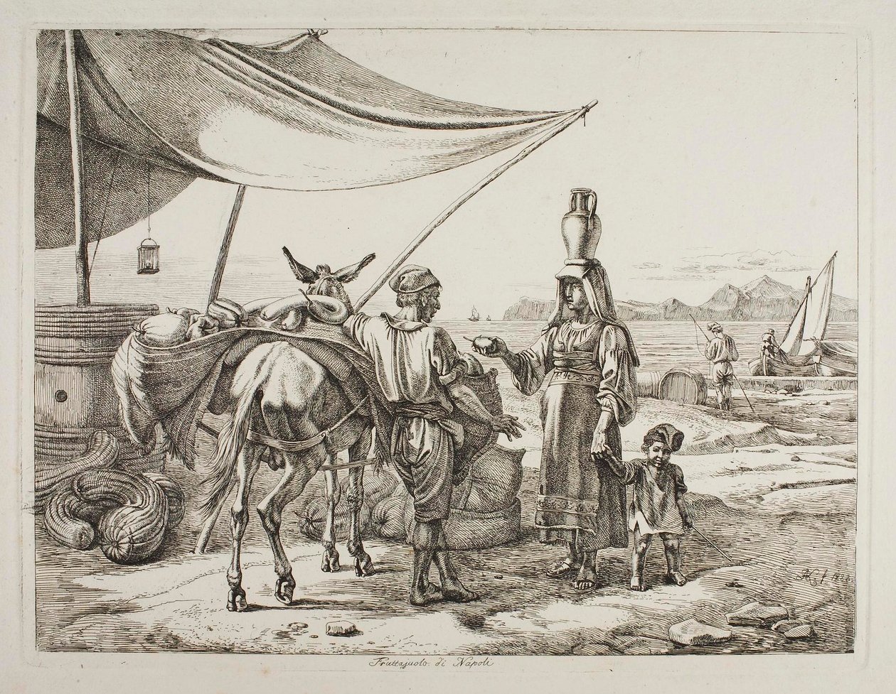 Venditore di frutta di Napoli da Johann Adam Klein