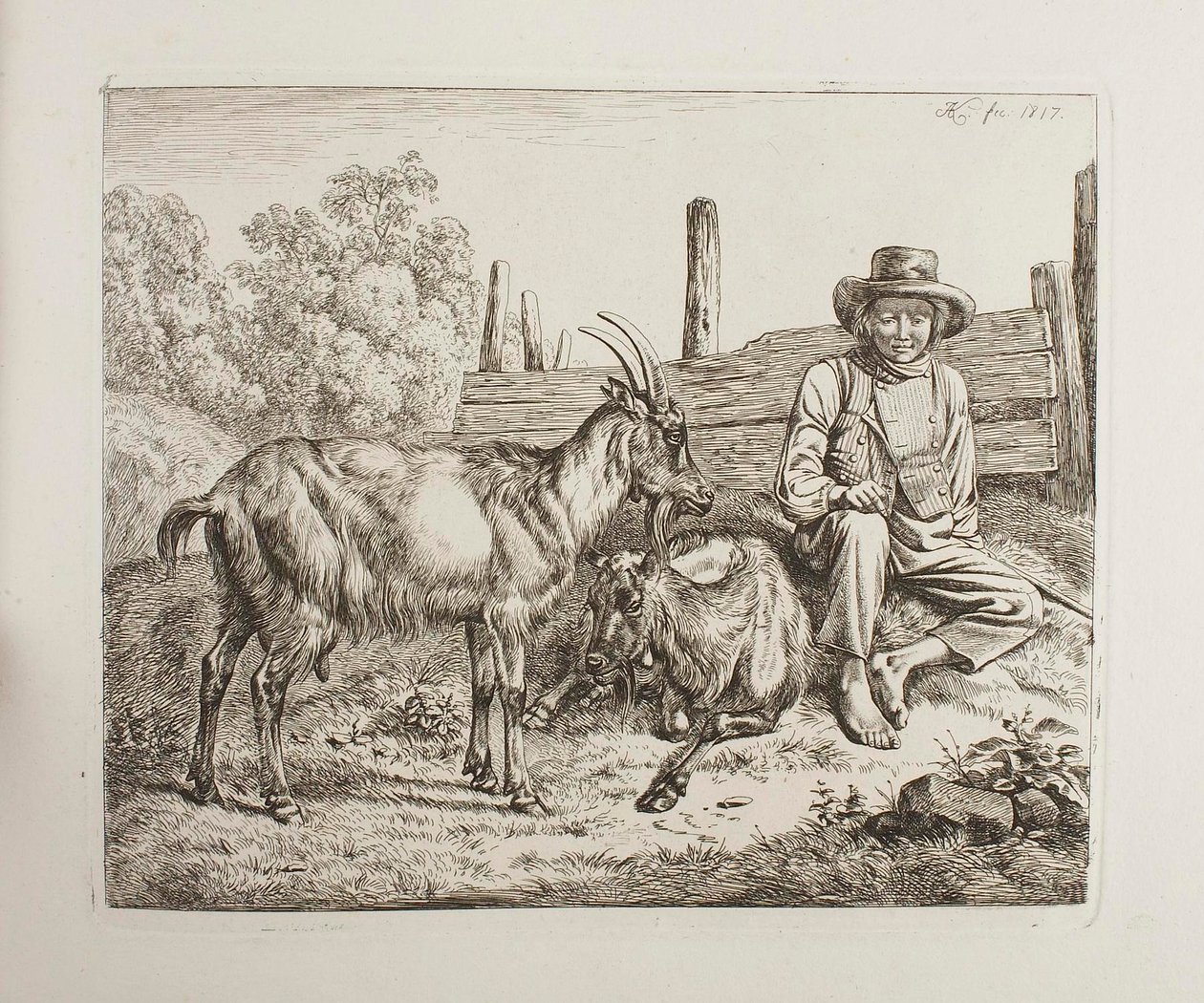 Pastore con capre da Johann Adam Klein