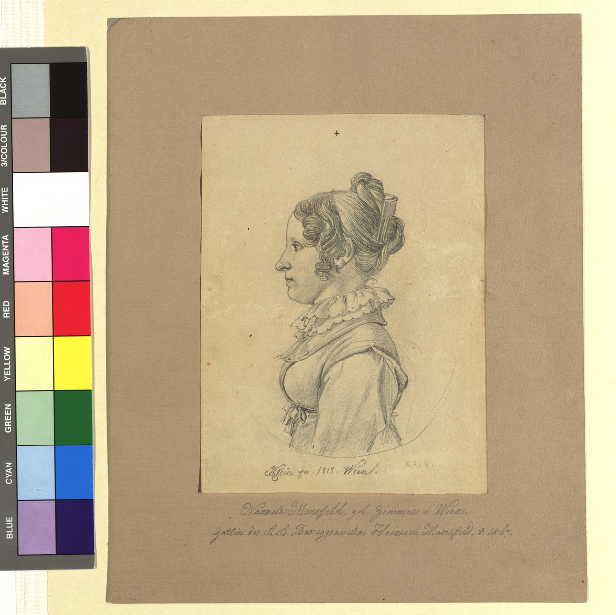 Nannete (Anna Maria) Mansfeld, nata Zimmer (moglie di Heinrich Josef Mansfeld, incisore su rame e incisore) da Johann Adam Klein