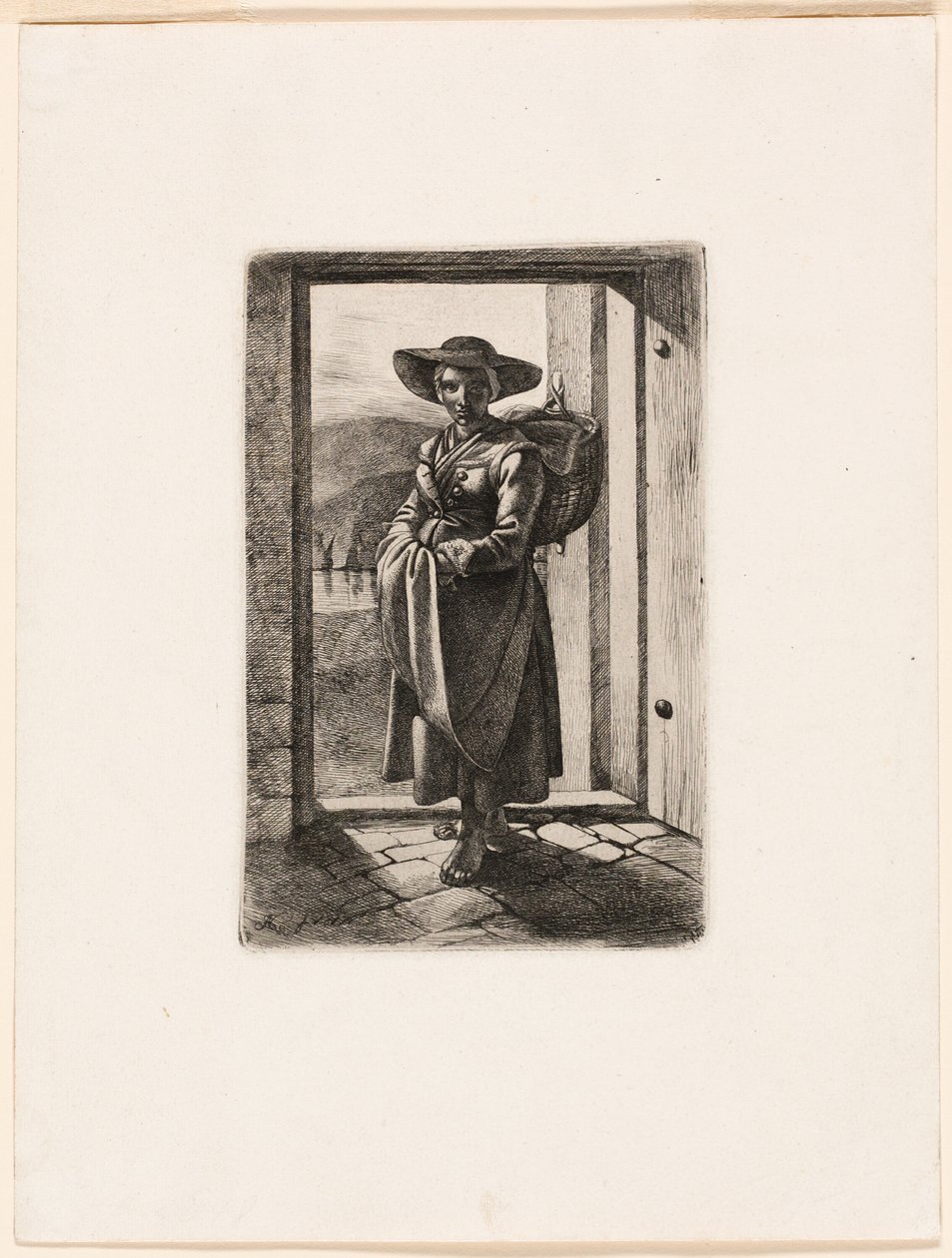 La donna ungherese davanti alla porta da Johann Adam Klein