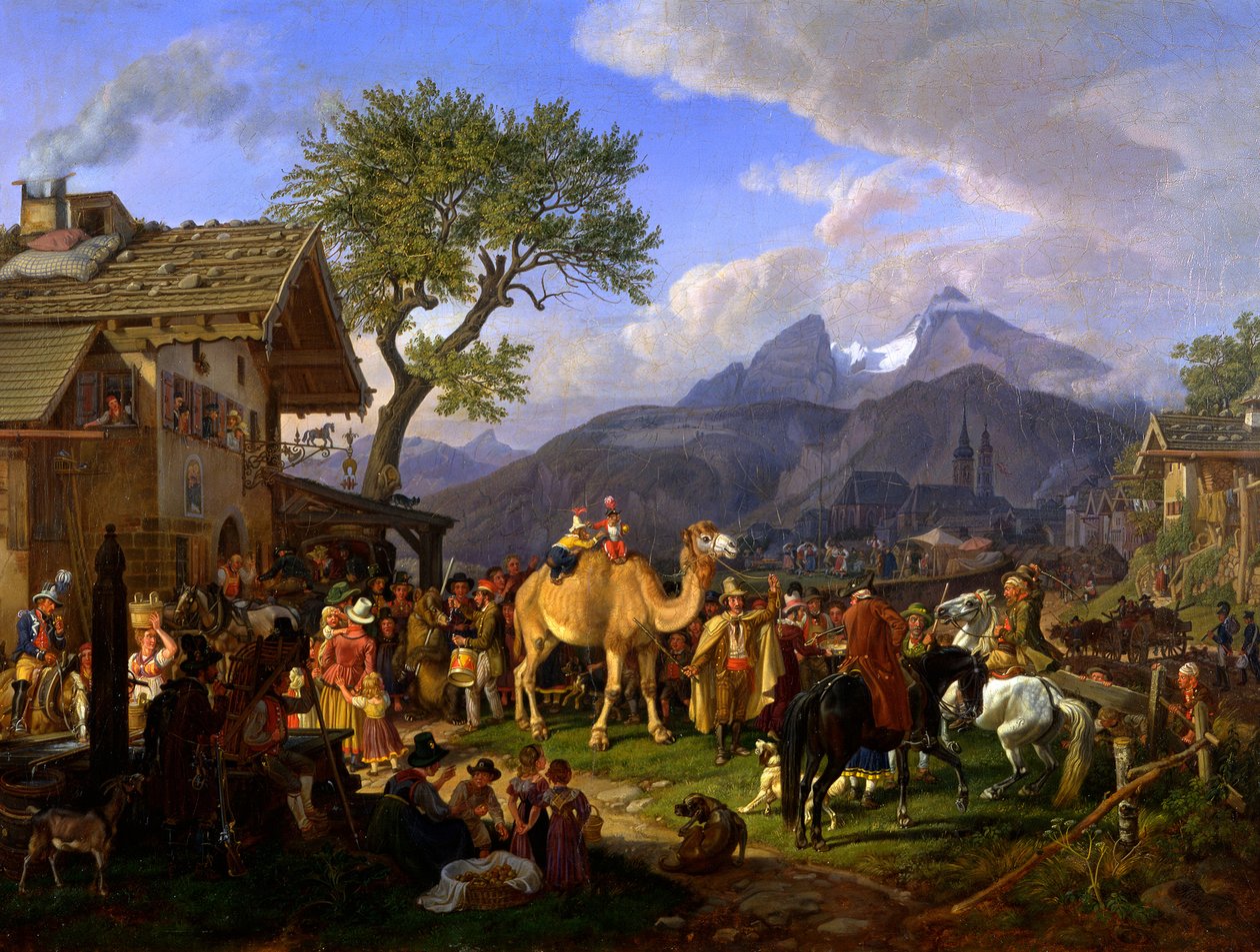 Domatore di animali davanti alla locanda da Johann Adam Klein