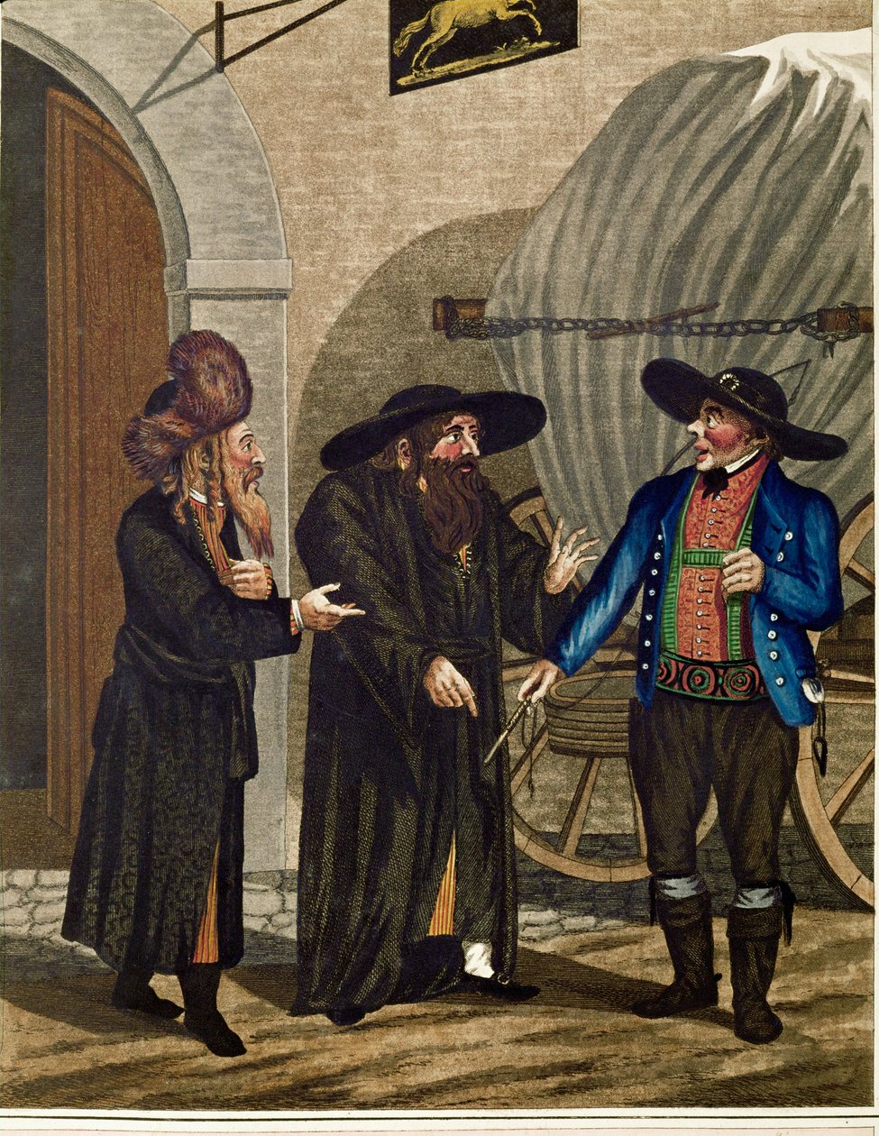Ebrei polacchi e cocchiere, da una serie di tipi viennesi ... da Johann Adolph Opitz