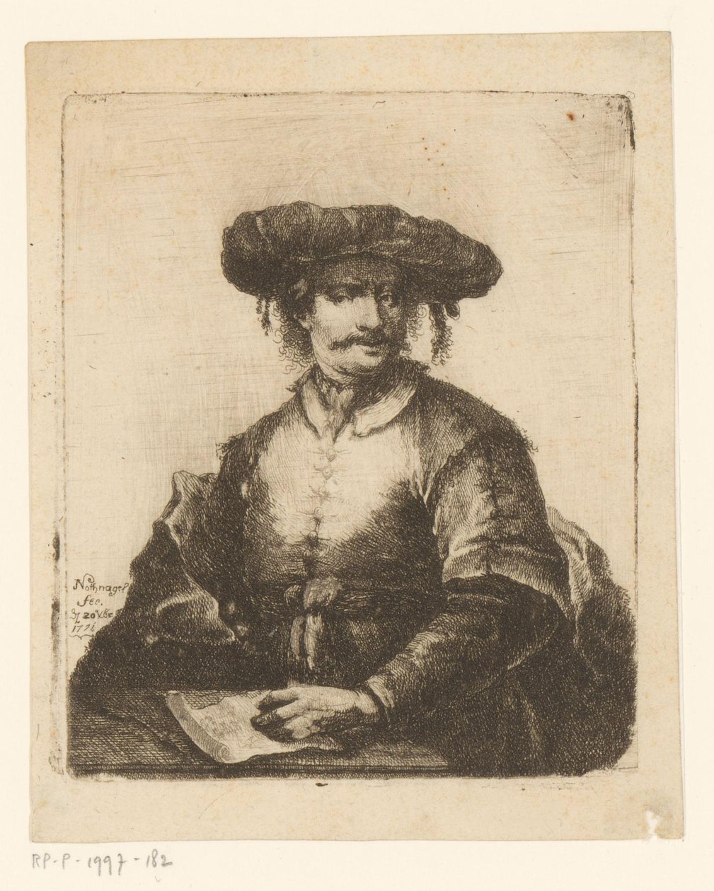 Ritratto di un artista sconosciuto da Johann Andreas Benjamin Nothnagel