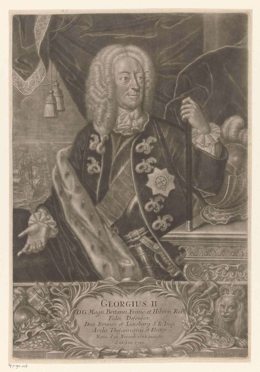 Ritratto di Giorgio II, re di Gran Bretagna da Johann Andreas Pfeffel (der Jüngere) (possibly)