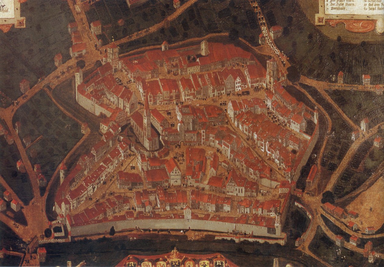 Veduta della città di Wangen (Allgäu); Municipio di Wangen da Johann Andreas Rauch