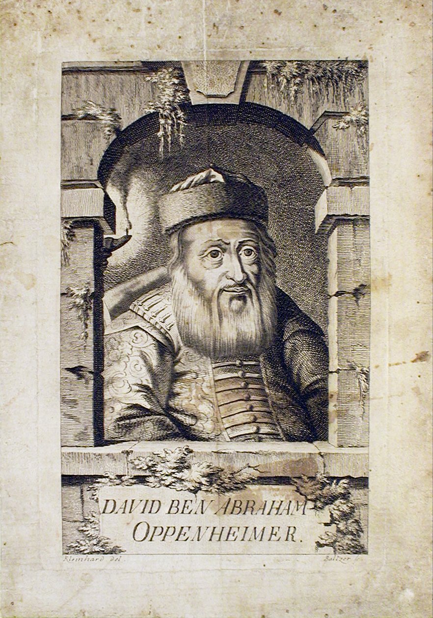 Ritratto di David Oppenheim 1664-1736, rabbino capo di Praga da Johann Balzer