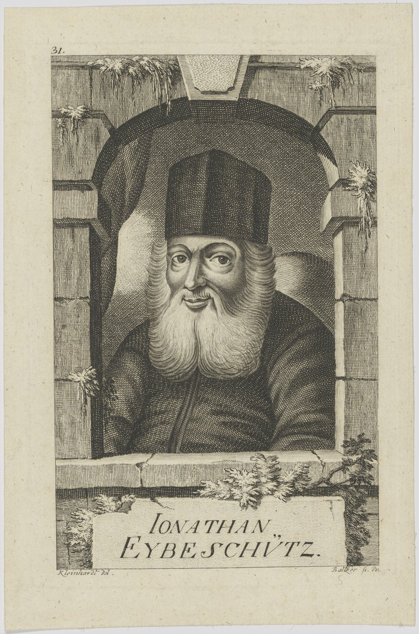 Ritratto di Jonathan ben Nathan Eybeschütz 1690-1764, 1772 da Johann Balzer
