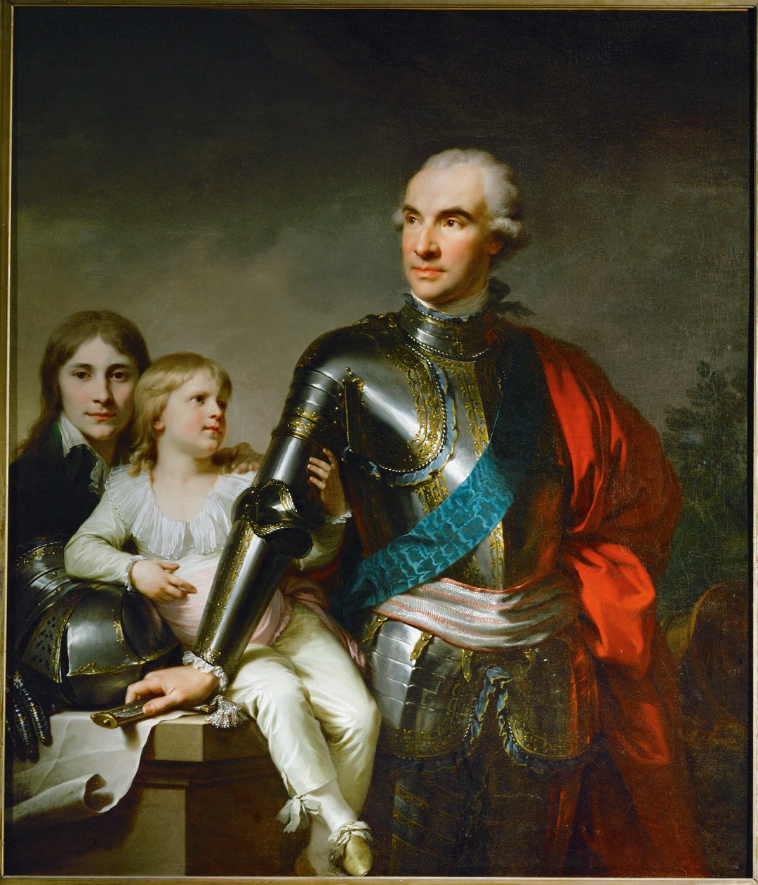 Il conte Stanislas Felix Potocki e i suoi due figli Felix-Georg e Stanislas ... da Johann Baptist Edler von Lampi