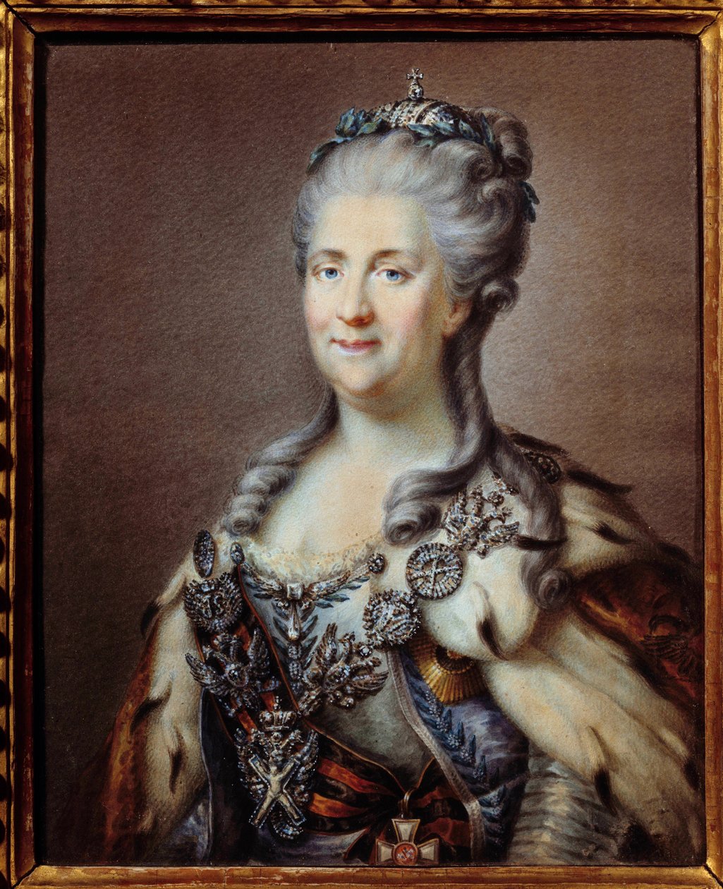 Ritratto di Caterina II (1729-1796) imperatrice di Russia con la collana di Sant