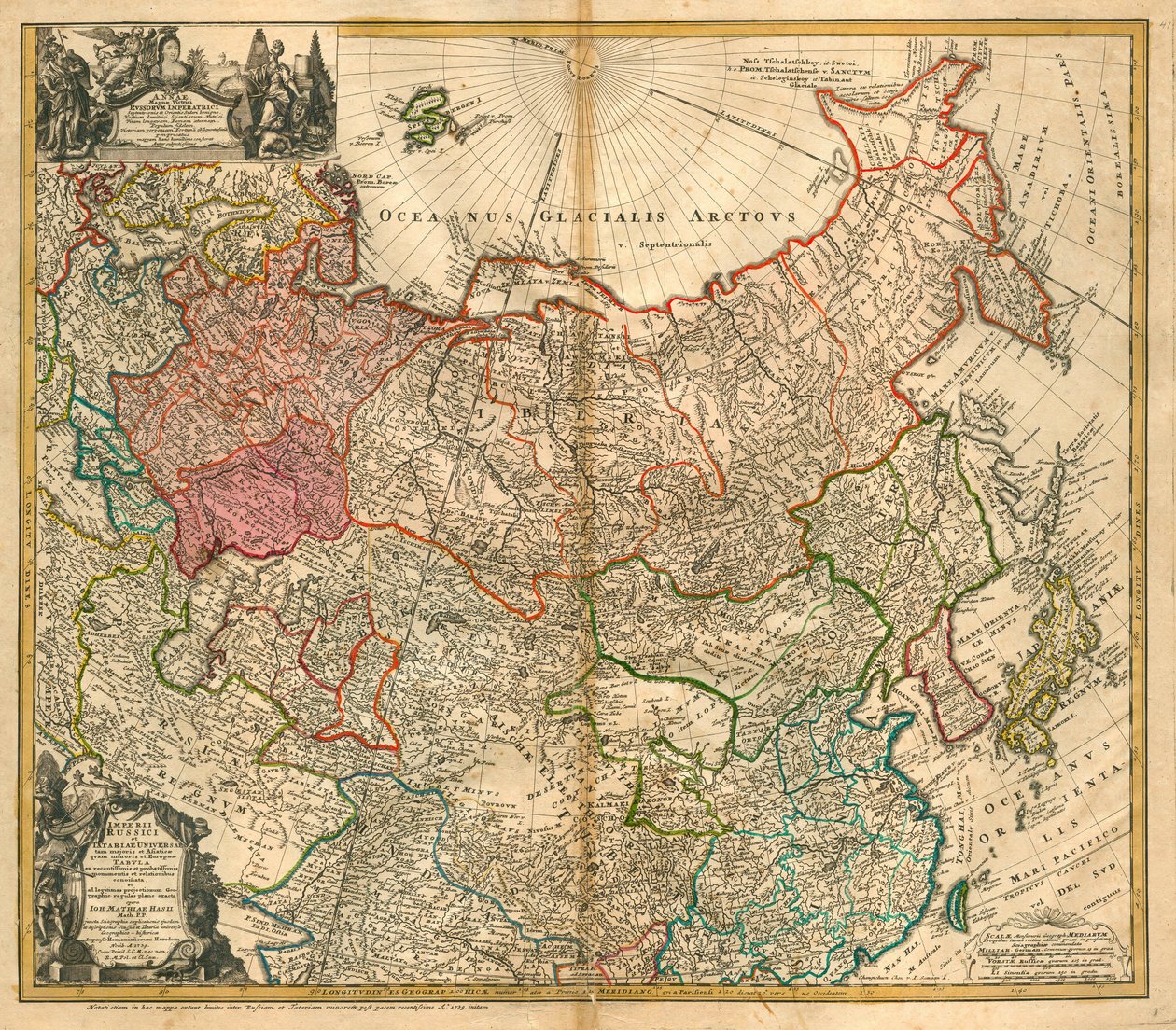 Mappa della Russia da Johann Baptista Homann