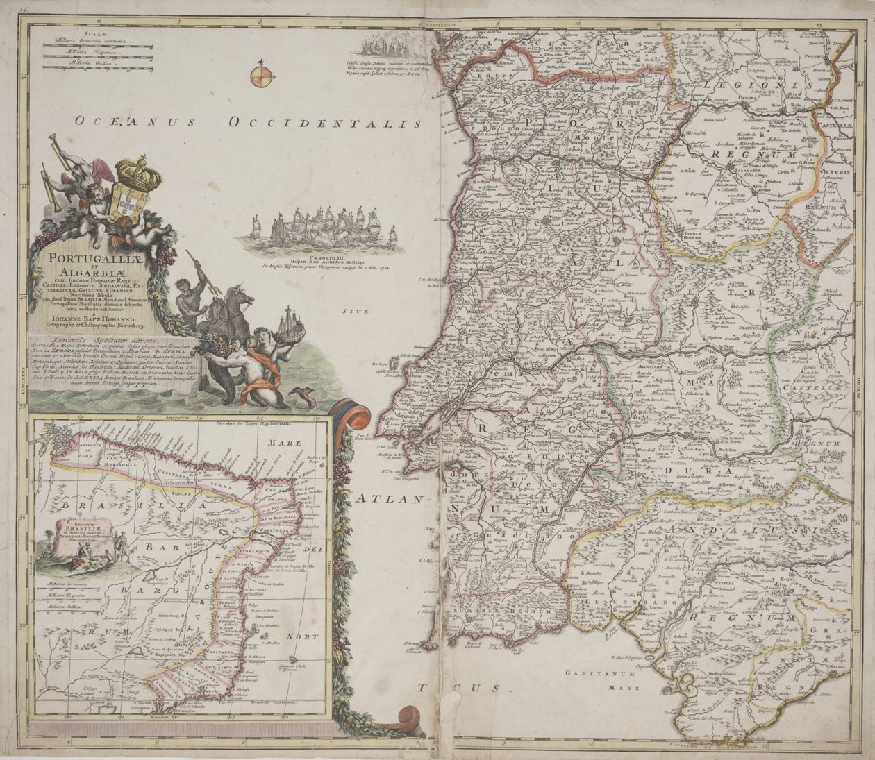 Portogallo e Algarve da Johann Baptista Homann