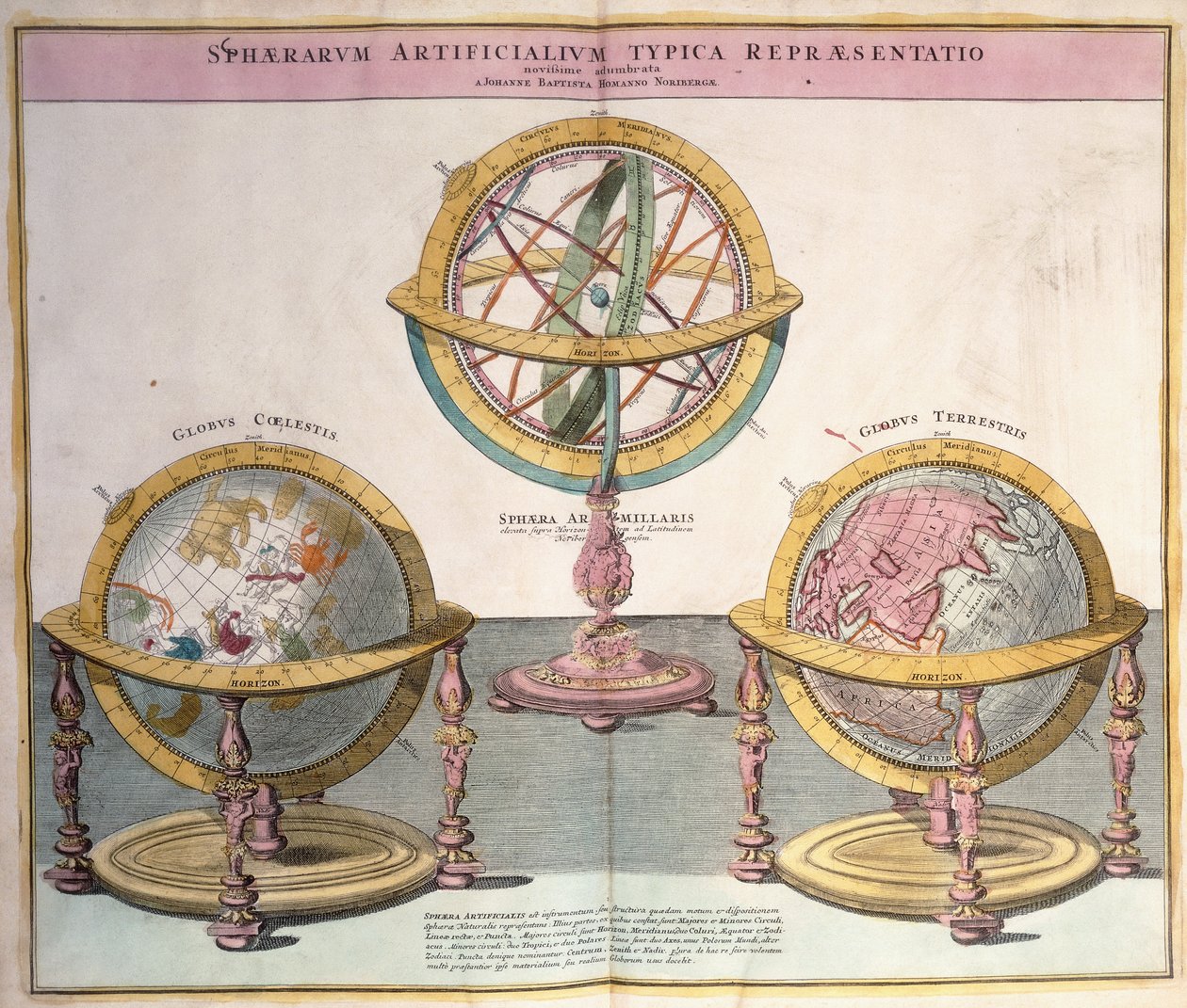 Vignette del mondo da Grosser Atlas, 1725 da Johann Baptista Homann
