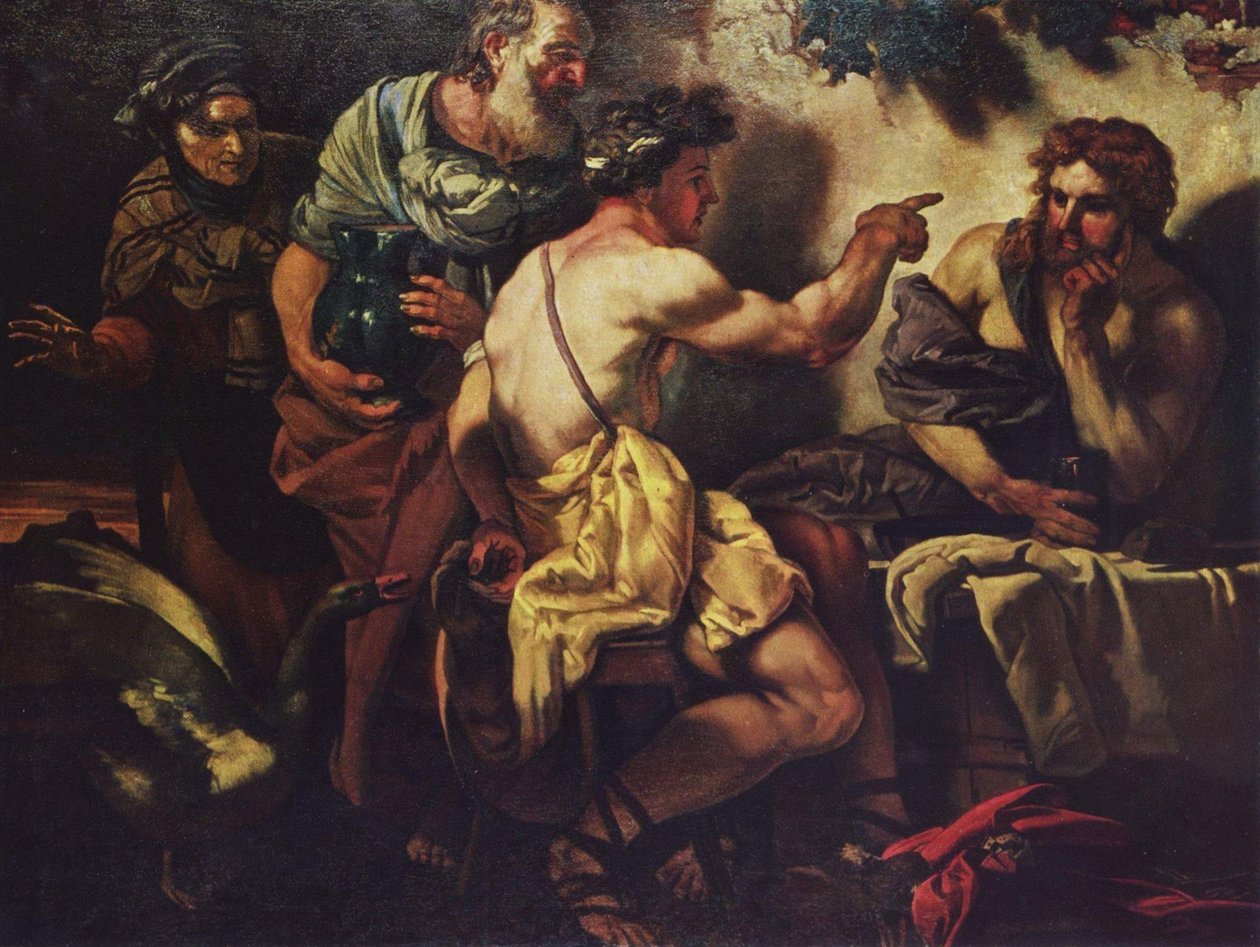 Giove e Mercurio a Filemone e Baucis Giove e Mercurio a Filemone e Baucis da Johann Carl Loth