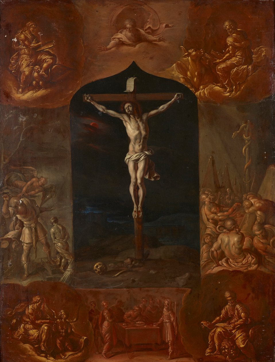 Gesù crocifisso e sette scene bibliche da Johann Carl von Reslfeld