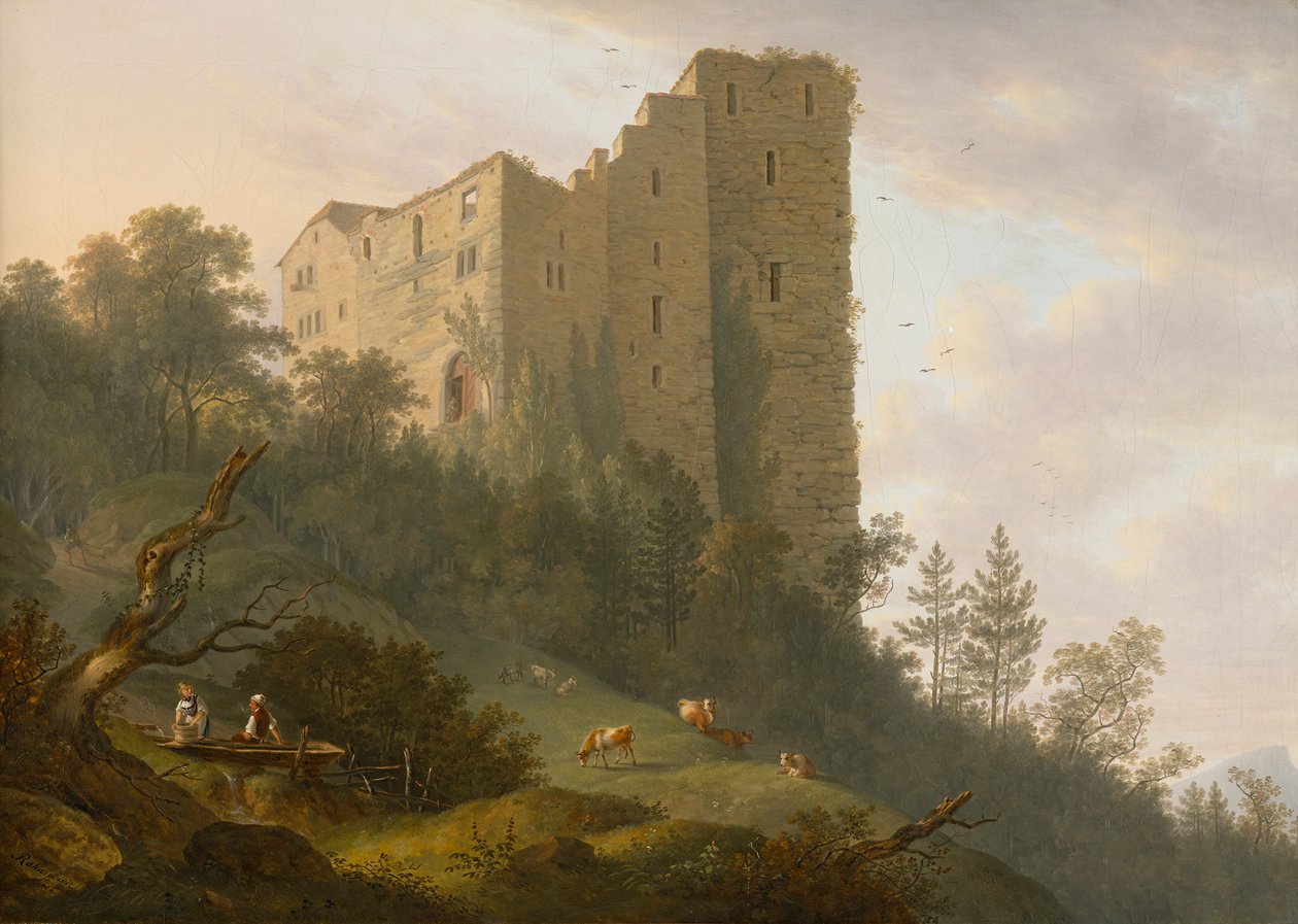 Dintorni delle rovine di Habsburg da Johann Caspar Rahn