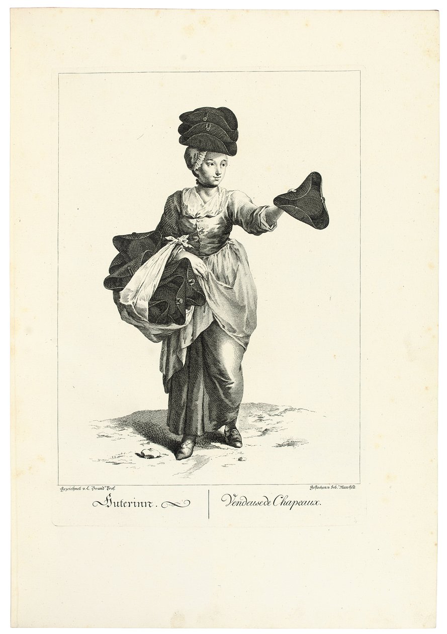 Il Venditore di Cappelli da Johann Christian (after) Brand