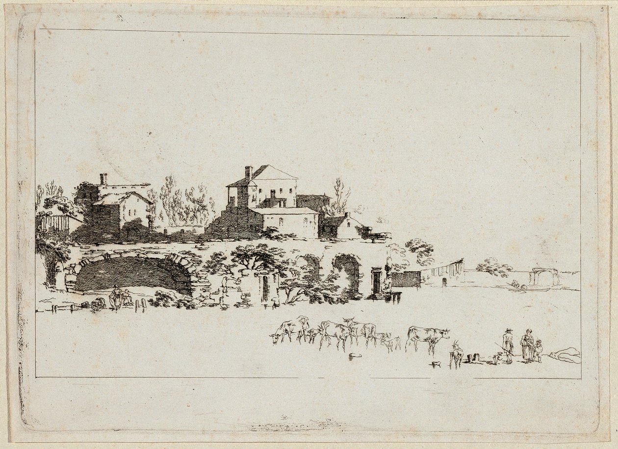 Paesaggio con capanne da Johann Christian Brand