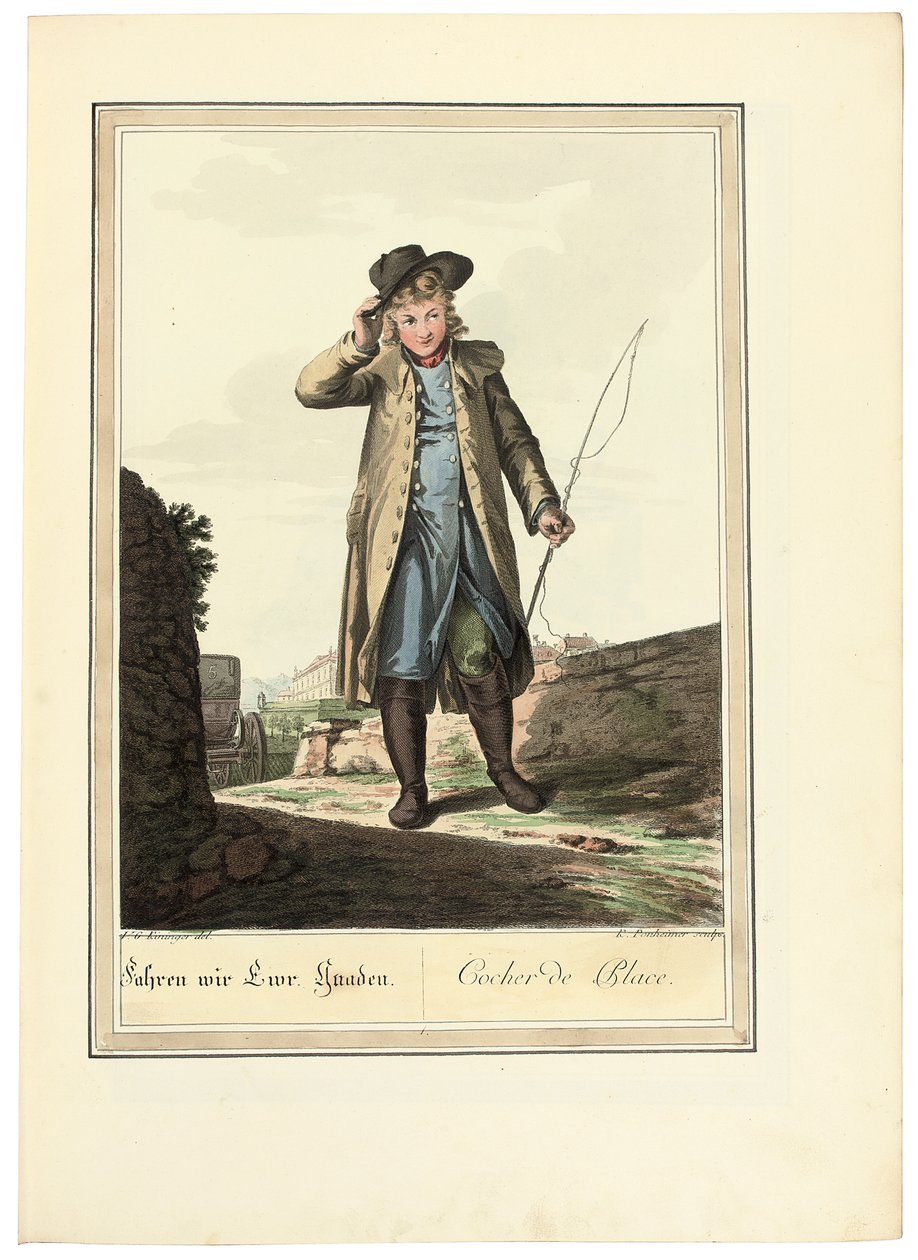 Il cocchiere; Cocher de Place, 1781 o successivo da Johann Christian Brand