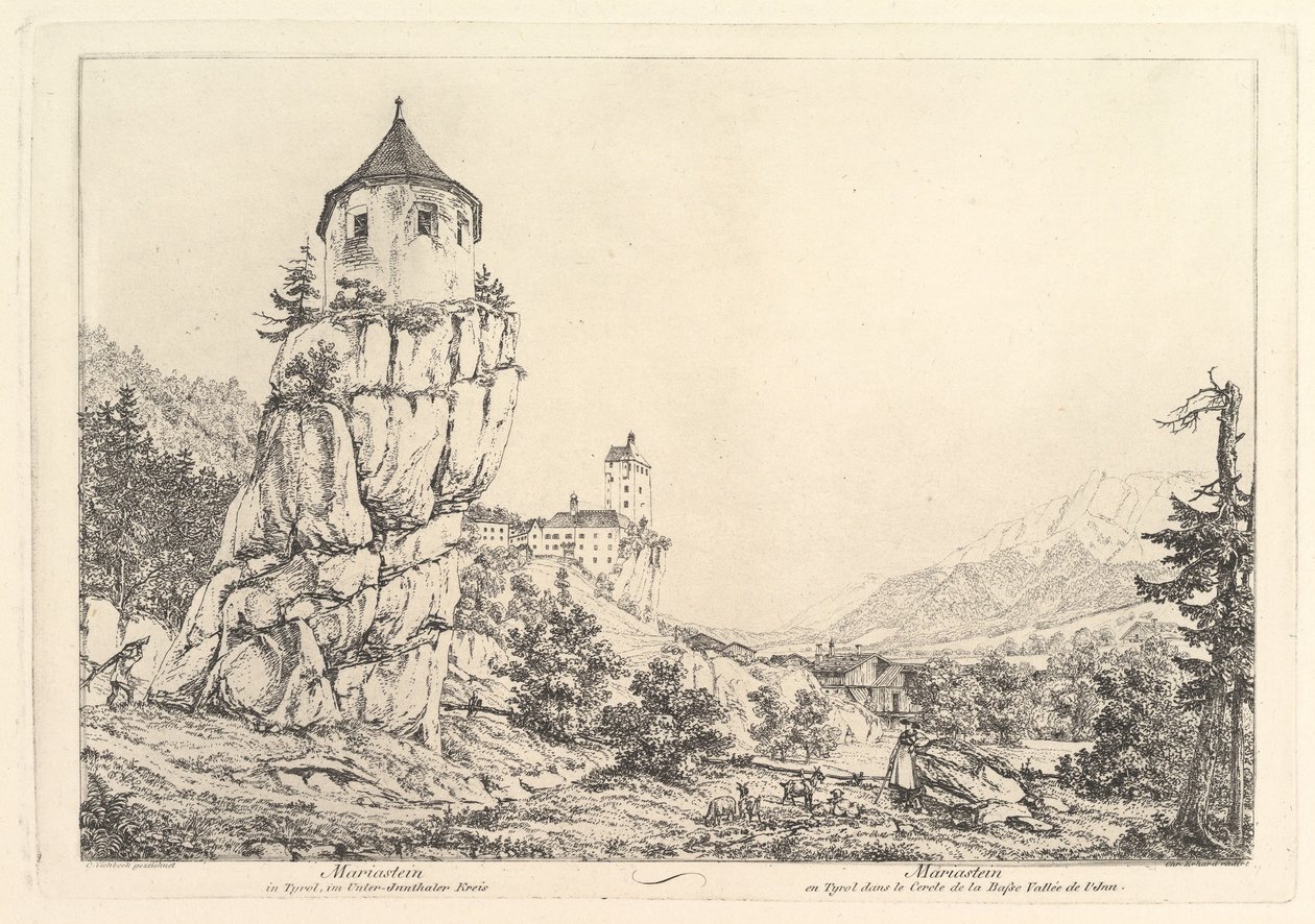 Paesaggio, Mariastein nel Tirolo, inizio XIX secolo da Johann Christian Erhard