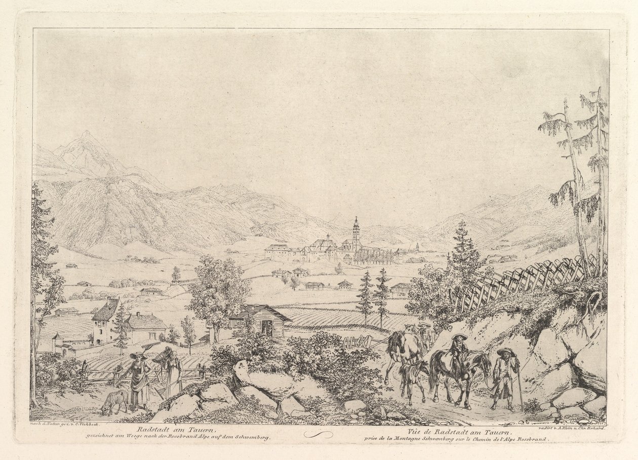 Paesaggio rurale, Radstadt am Tauren, inizio XIX secolo da Johann Christian Erhard